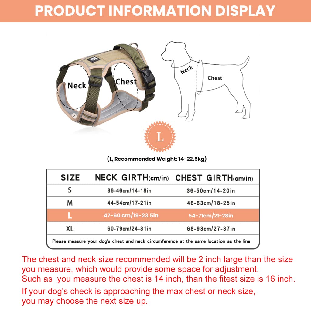 Qpets Dog Vest Harness for Medium Large Dogs 14–22.5kg with No Pull Design and Reflective Strip