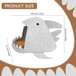 Qpets Cat Bed for All Season Comfort featuring Shark Mouth Design and Washable Cushion | Plush Felt Nest with Hanging Toy