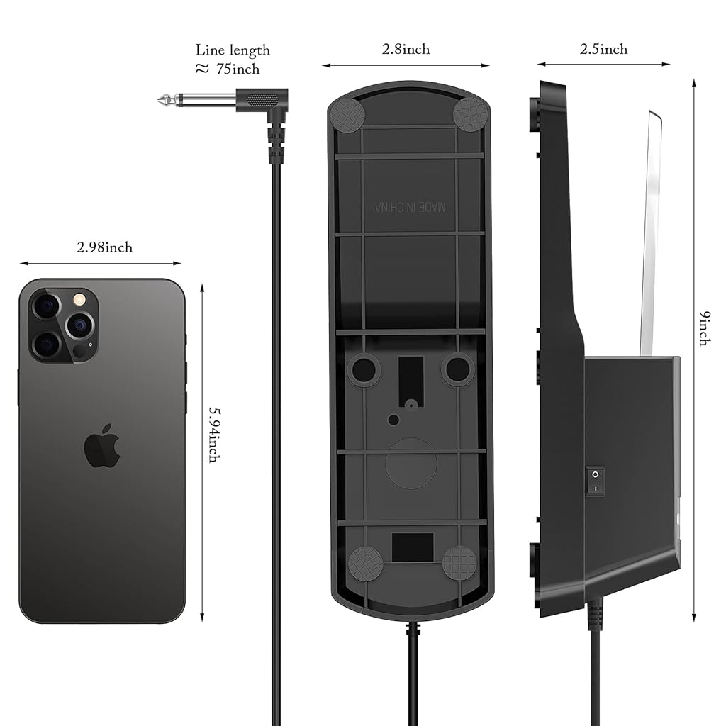 Qpets® Digital Piano Pedal Sustain Universal Keyboard Pedal Sustain for Yamaha