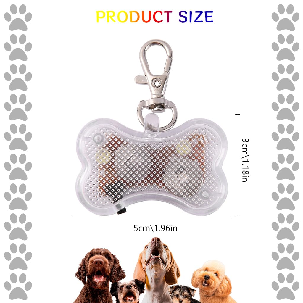 Qpets Dog Collar Charms for Night Safety featuring 7 Color LED Light and Waterproof Design