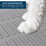Qpets Cat Litter Mat for Cleaner Floors with Grooved Silicone Surface 24x14.96 in | Anti Slip Backing