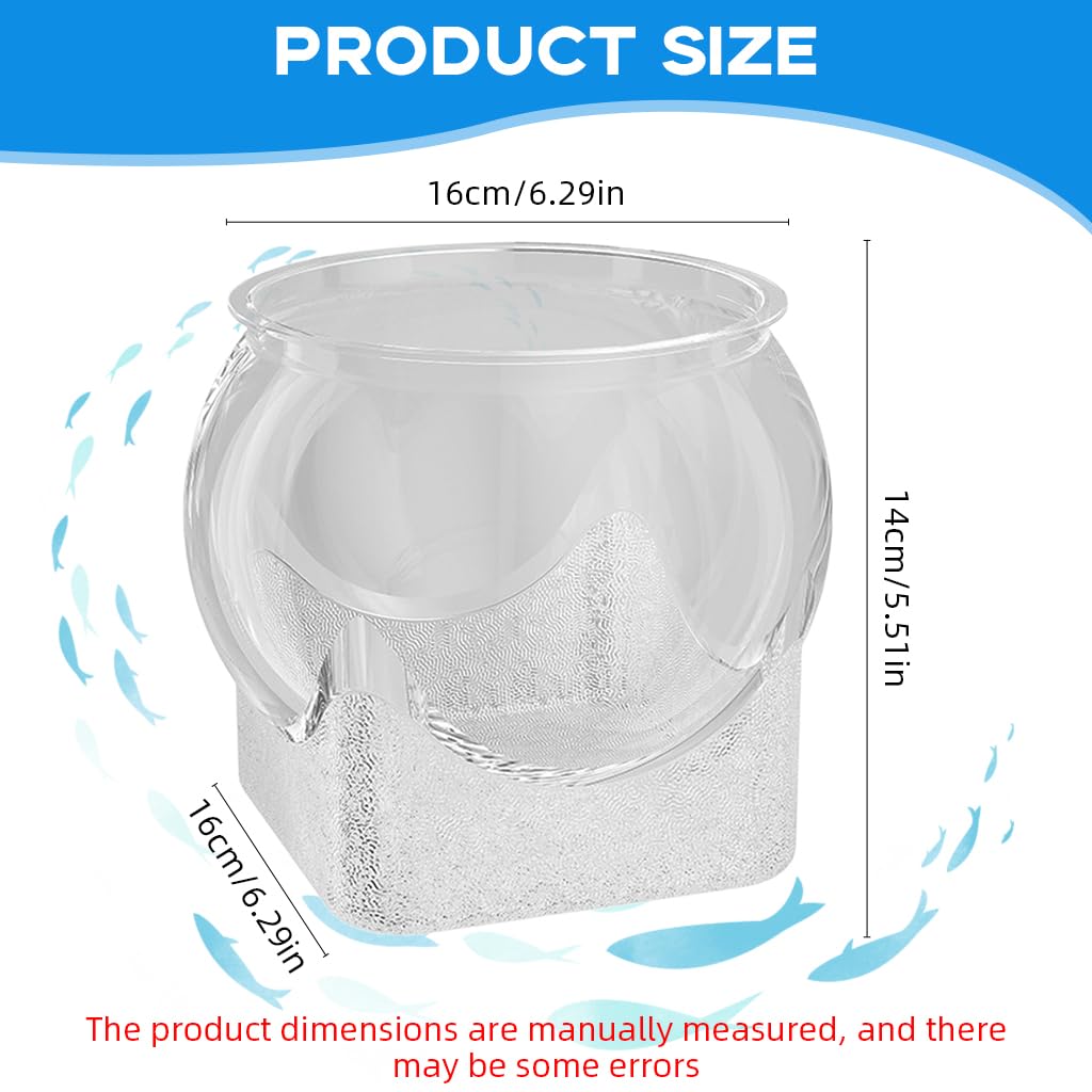 Qpets Betta Fish Aquarium Tank for Home or Office Décor with 12.5cm Round Bowl | PET Material and Decorative Stand