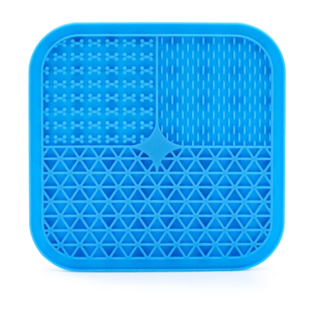 20CM Lick Mat for Dogs Cat, Food-Grade Silicone, Dog Food Mat with Suction Cup, Slow Feeding Mat, 7.9in, Perfect Use During Training, Bathing, Grooming(Square)