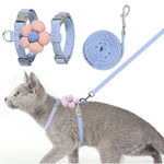 Qpets Cat Harness with Leash for Outdoor Walking featuring Dual Loop Design and 48 in Leash | Cute Flower Style for Small Cats
