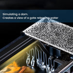 Qpets Small Desk Fish Tank for Home or Office with LED Light Air Pump and Thermometer