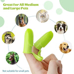 Qpets Two Finger Dog Toothbrush for Teeth Cleaning with Soft TPU Sleeve and Densed Bristles | Gentle Dental Care for Puppies and Cats