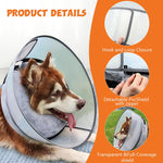 Qpets® Dog Cone Collar, Inflatable Cushion Pillow Cone Collar for Dog Adjustable Hook and Loop Closure, After Surgery Dog Recovery Cone Collar Protective Collar for Dogs Cats - L