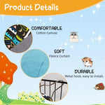 Qpets Hamsters Hammock Corner for Small Pets with 11.8 in Tassel Curtains | Easy Install Blue Hideout 30x30x42 cm