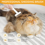 Qpets Shedding Slicker Brush for Dogs and Cats with Stainless Steel Pins | Removes Loose Hair Mats and Tangles