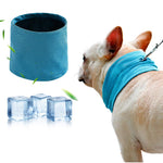 Qpets® Dog Cooling Collar Bandana, Cool Touch Evaporative Pet Scarf - Breathable Mesh Quick Dry Neck Gaiter with D-Ring Open Hole, Summer Ice Silk Wrap for Dogs & Cats, Keeps Pets Cool in Hot Weather