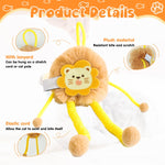 Qpets Cat Plush Toy for Indoor Playtime with Elastic Hanging Rope and Soft Lion Design