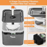 Qpets Cat Water Fountain with LED Light 67oz 2.0L Ultra Quiet Pump and 4‑Stage Filter | Grey