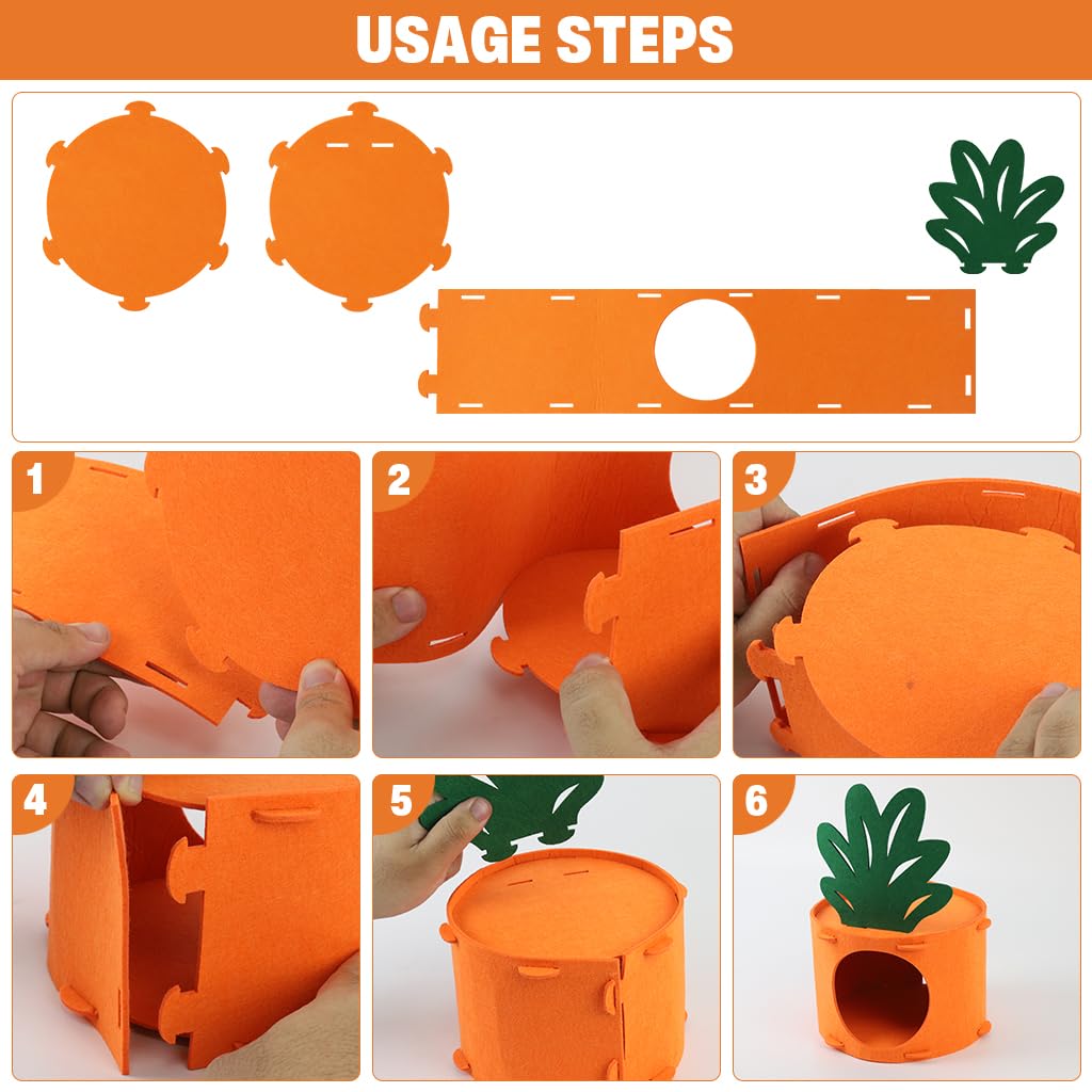 Qpets Hamster House for Small Pets with Washable Detachable Felt Design 17x13.5cm | Cozy Hideout