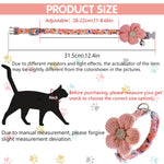 Qpets Cute Flower Cat Collar with Bell featuring Quick Release Buckle and Soft Pink Plush