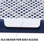 Qpets Indoor Dog Potty Training Tray 65x50cm with Removable Mesh Grate for Small Dogs | Easy Clean Reusable Toilet 2 PCS