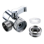 Qpets® 3 Way Faucet Diverter Brass With Switch Universal Faucet Tap Diverter Valve Faucet Splitter Faucet Adapter For Kitchen, Bathroom, Balcony, Shower System- 1pc