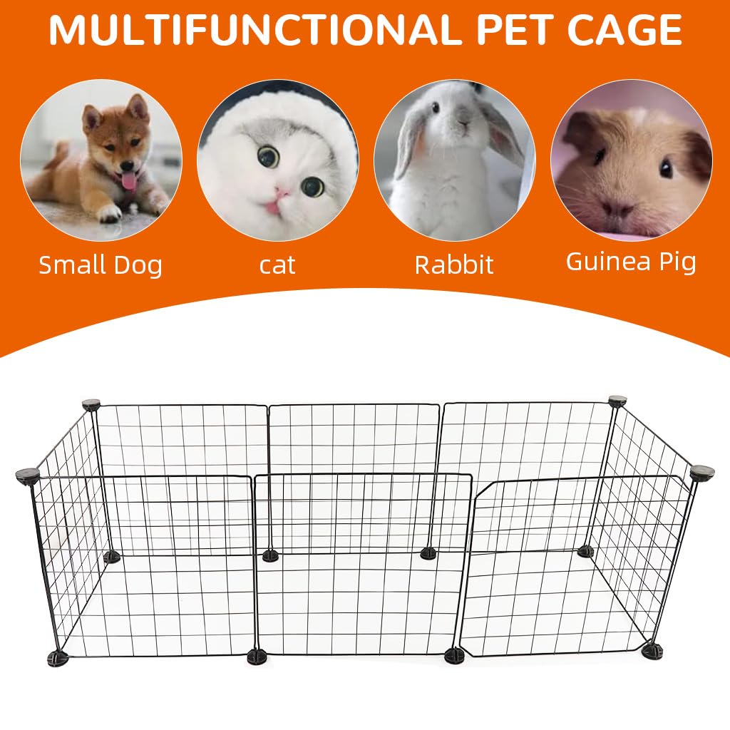 Qpets DIY Assembly Dog House with 7 Wire Panels and Door Panel for Indoor Pets | Metal Cage Kit 37×37 cm