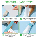 Qpets Pet Walking Shoes 40PCS for Outdoor Use with Dual Fastening Tape and Water Resistant Lining for Medium and Large Dogs