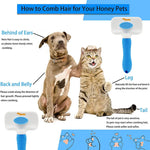 Qpets Slicker Dog Comb for Grooming and Cleaning Loose Fur featuring 7.48 in Head | Blue 2PCS