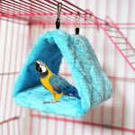 Qpets Bird Nest for Winter Use with Plush Bed and Metal Cage Frame 24×15×18cm Blue | 3pcs