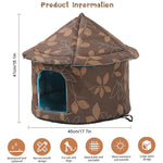 Qpets Pet Hut House for Indoor and Outdoor Use with Detachable Roof and 45x41 cm Space | Waterproof Oxford Cloth for Cats and Dogs