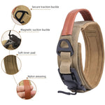 Qpets Dog Collar for Large Breeds with D Ring & PU Handle featuring 3.8cm Nylon Strap | Reflective Safety Training Collar