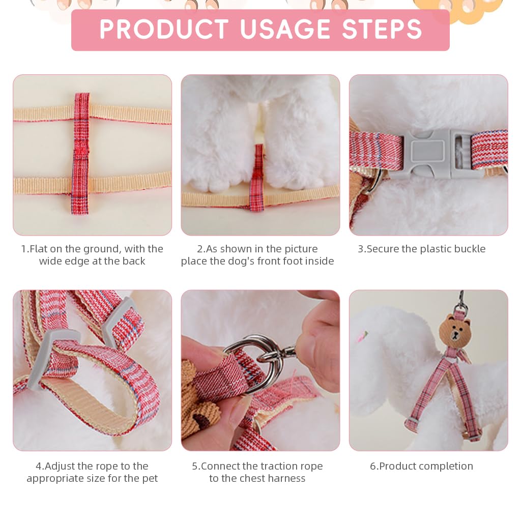 Qpets No Pull Dog Harness and Leash Set with Dual D Rings and 1.2m Tangle Free Swivel Clasp for Medium Dogs