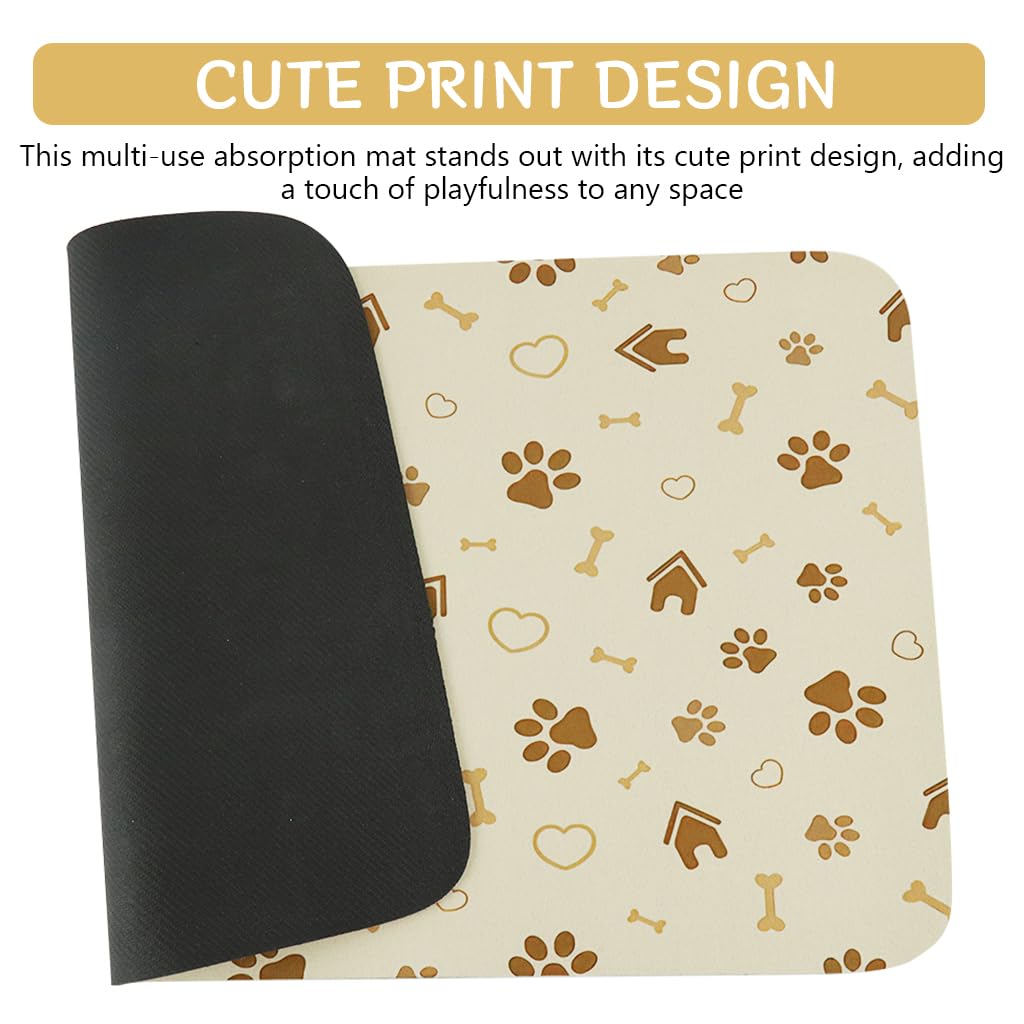 Qpets Dog Mat for Feeding and Play Areas with Diatomaceous Absorption 50x30CM | Easy Clean