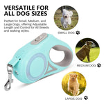 Qpets LED Retractable Dog Leash for Night Walks with 9.8 ft Tape and 360° Swivel Clasp | Green