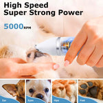 Qpets Dog Grooming Kit for Cats and Dogs with 3mm and 9mm Combs | Low Noise 4 in 1 Trimmer