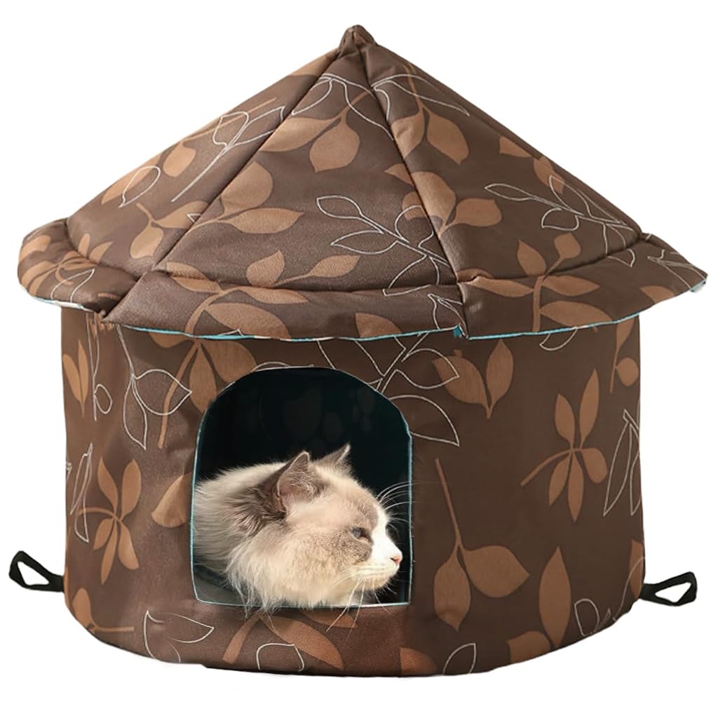 Qpets Pet Hut House for Indoor and Outdoor Use with Detachable Roof and 45x41 cm Space | Waterproof Oxford Cloth for Cats and Dogs