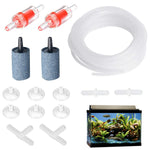 Qpets Fish Tank Oxygen Tube for Aquarium Air Pump with 4m Pipe and 2 Air Stones | Secure Suction Cups