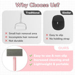 Qpets Pet Hair Remover for Furniture and Clothing with 12.5cm Plush Brush Head | Non Abrasive Slide Action Cleaner