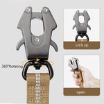 Qpets® Bungee Dog Leash with Dual Handles 47-70 Inches Stretchy Tactical Bungee Dog Leash with Secure 360 ° Swivel Locking Clasp & Seat Belt InsertDog Leash Bungee for Walking, Driving with Dog