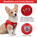 Qpets Dog Harness for Large Dogs with Reflective Safety Strips and 1.2m Leash | Breathable Mesh Vest