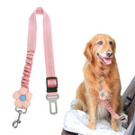 Qpets Dog Car Seatbelt for Safe Road Trips featuring 360° Swivel Metal Clasp and Adjustable Nylon Strap