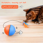 Cat Toy Electric, Cats Teasing Toy, Cat Ball Toy with Feather Tail, Chasing Game Toy, Random Turn Electric Toy, Indoor Self-Entertainment Cat Toy, Battery Powered(Battery not included)