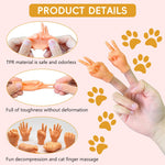 Qpets® Mini Hands for Cats, Little Hands for Fingers Funny Little Cat Finger Gloves Soft Elastic Tiny Finger Hands Gag Puppet Show Mini Cat Gloves Mini Hands Toys (7PCS )