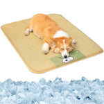 Qpets Dog Cat Summer Sleeping Pad 75×100 cm with Anti‑Slip Waterproof Bottom and Rattan Surface