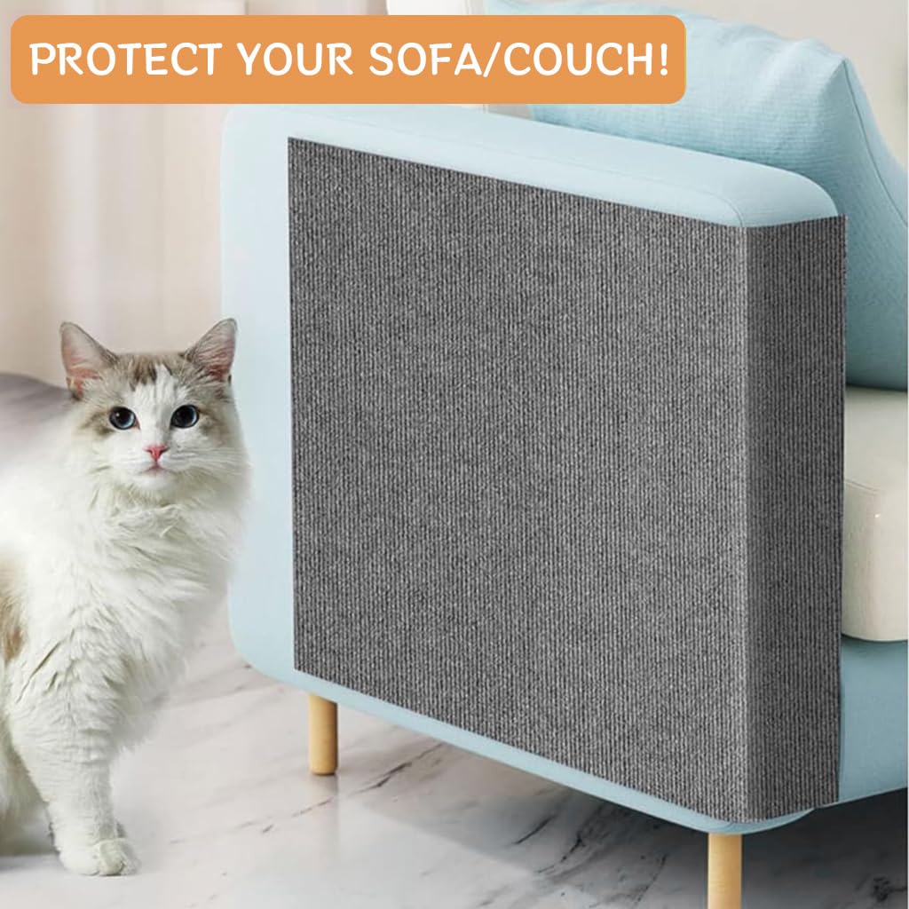 Qpets Cat Scratch Pad for Wall and Floor Furniture Protection 30x100cm Grey 3pcs