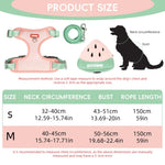 Qpets® Dog Harness Vest, Cute Puppy Dog Harness with Removable Zipper Pouch & Dog Leash, 4-Way Adjustable Dog Vest Harness Quick Release for Small Dog Cat Harness