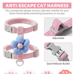 Qpets Cat Harness with Leash Set for Outdoor Walking featuring Quick Release Buckle 120cm