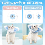 Qpets Cat Recovery Cone for Post Surgery Healing with Soft Pillow and PVC Material | Adjustable 20–34cm Comfort Collar for Cats and Small Pets