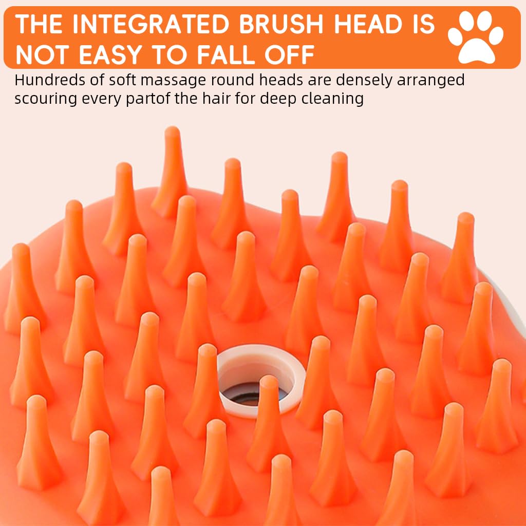 Qpets Cat Grooming Brush for Dry and Wet Use with Built In Mist Sprayer and Soft Silicone Bristles | USB Rechargeable Electric Comb for Cats and Dogs
