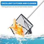 Qpets Aquarium Fish Net for Tank Maintenance with 19–33 in Telescopic Handle and Fine Nylon Mesh