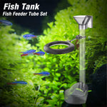 14.7''/37.5cm Adjustable Height Fish Tank Fish Feeder Tube Set with Funnel & Fish Feeding Ring, Fish Tank Fish Feeder Aquarium Feed Tube