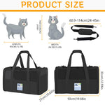 Qpets Pet Carrier Bag for Cats and Small Dogs with Mesh Ventilation and Waterproof Food Pouch 50x23x31cm