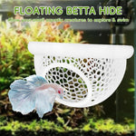 Qpets Floating Betta Fish Rest Dome with 3.9 in Hammered Cutout Design | Safe Tank Shelter