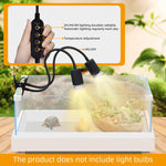Qpets® Turtle Heat Lamp 50W Light with 3 Timing Settings & with Controller Plug and Go Basking Light Flexible Clip On Basking Lamp