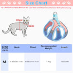 Cat Harness with 1.5m Leash, Cat Belt Adjustable Size Breathable Cat Vest Strap with Safety Reflective Strip, Cat Leash with Harness for Small Cat and Dog (M, Blue)